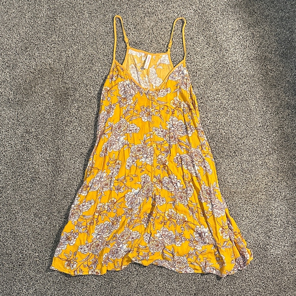 Xhilaration Yellow Floral Mini Dress